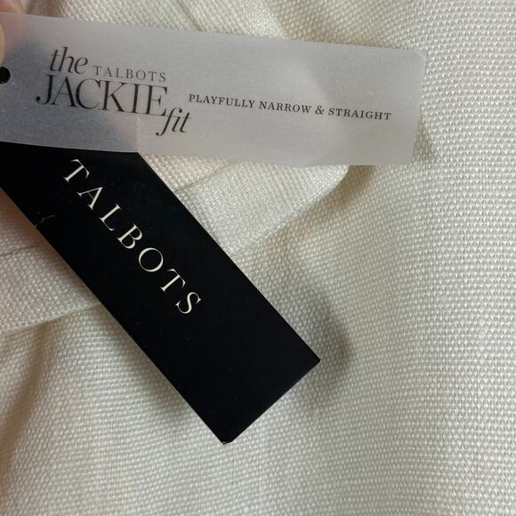 Talbots Jackie Fit Linen Blazer Jacket Women's 10 Ivory Classic Button Work NWT - Picture 5 of 8